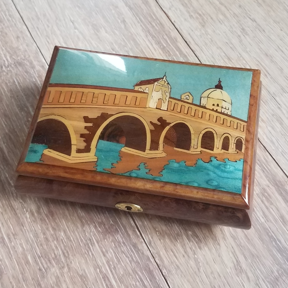Italian Wooden Jewelry Musical Box